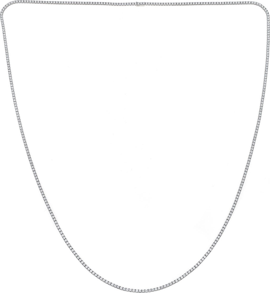 ZYDO Classic Chic 18k White Gold Diamond tennis Necklace