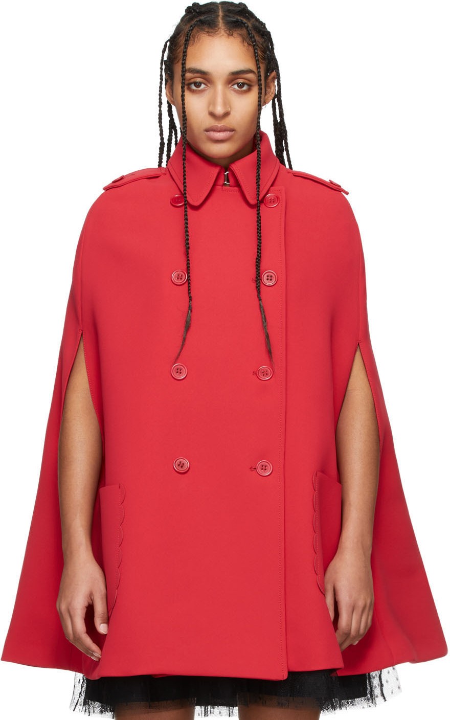 RED Valentino Red Double-Breasted Coat RED Valentino Red Double-Breasted Coat