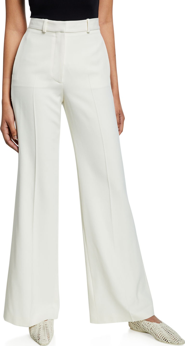 Stella McCartney Wide-Leg Wool Crepe Trousers