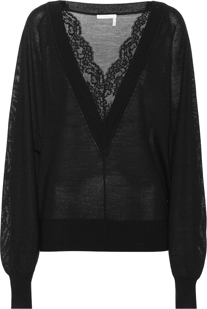 Chloe Wool and silk-blend sweater