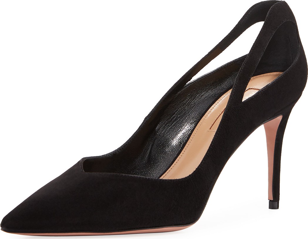 Aquazzura Shiva Suede Cutout Pumps