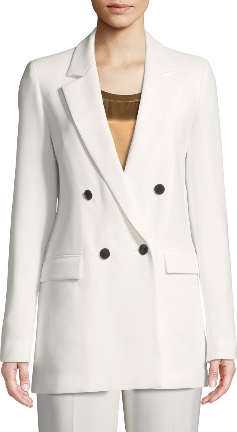Lafayette 148 New York Britton Finesse Crepe Double-Breasted Jacket