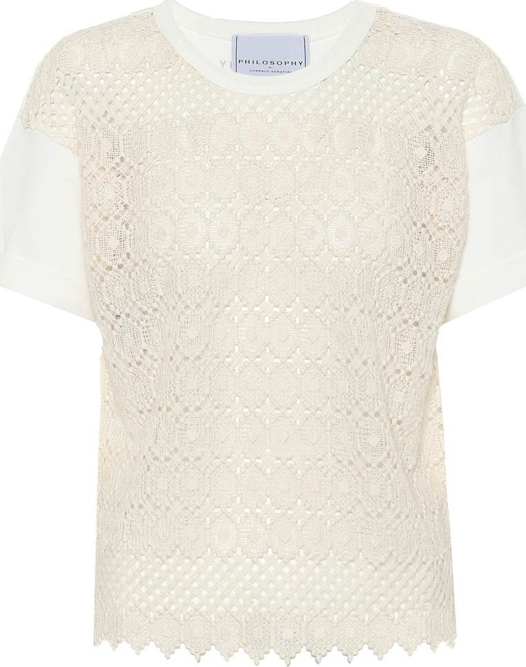 Philosophy Di Lorenzo Serafini Crochet cotton top