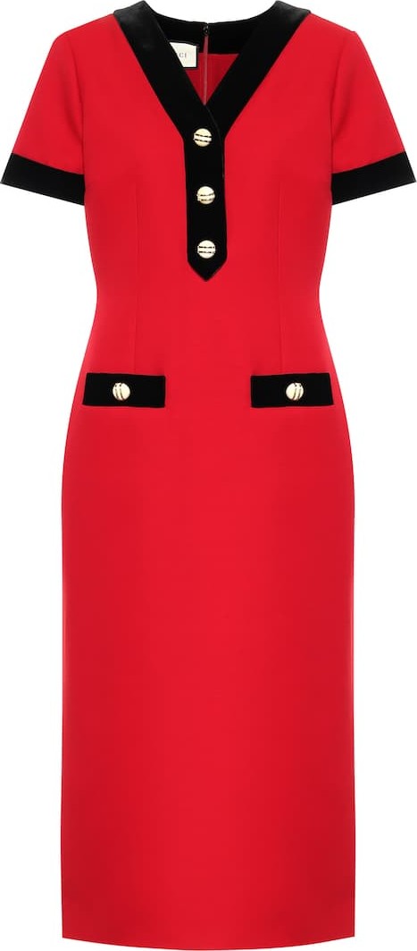 Gucci Wool and silk midi dress