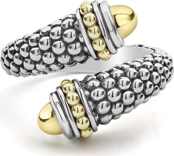 LAGOS Signature Caviar Two-Tone Crossover Ring