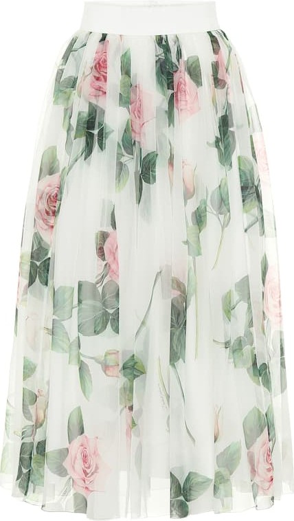 Dolce & Gabbana Floral silk midi skirt