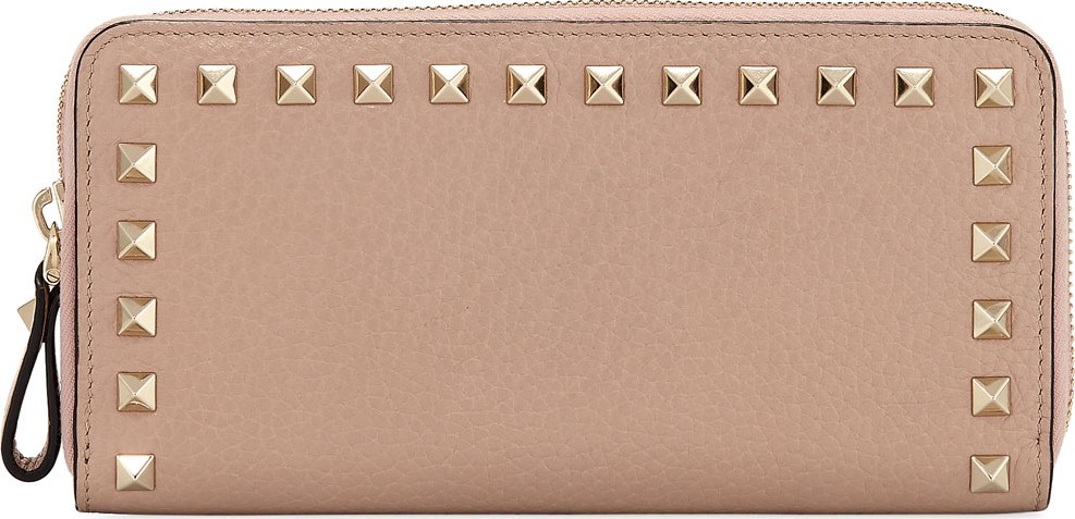 Valentino Rockstud Leather Continental Wallet