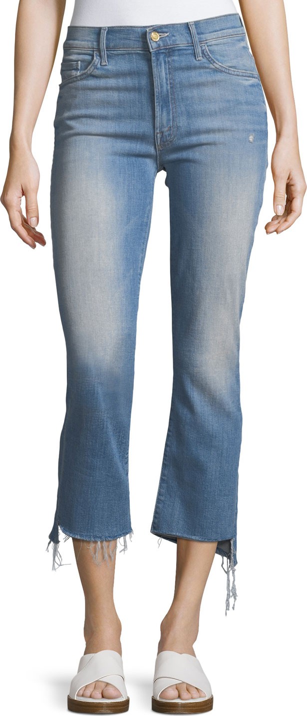 MOTHER Insider Crop Jeans w/ Step Fray
