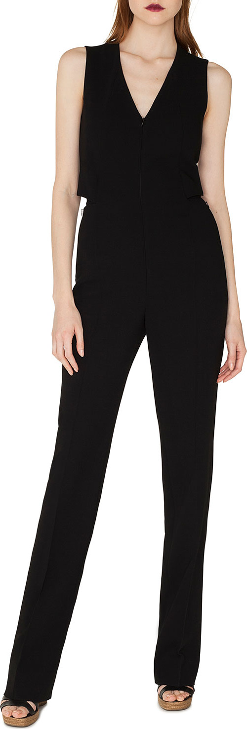 Akris Sleeveless V-Neck Front-Zip Straight-Leg Jumpsuit