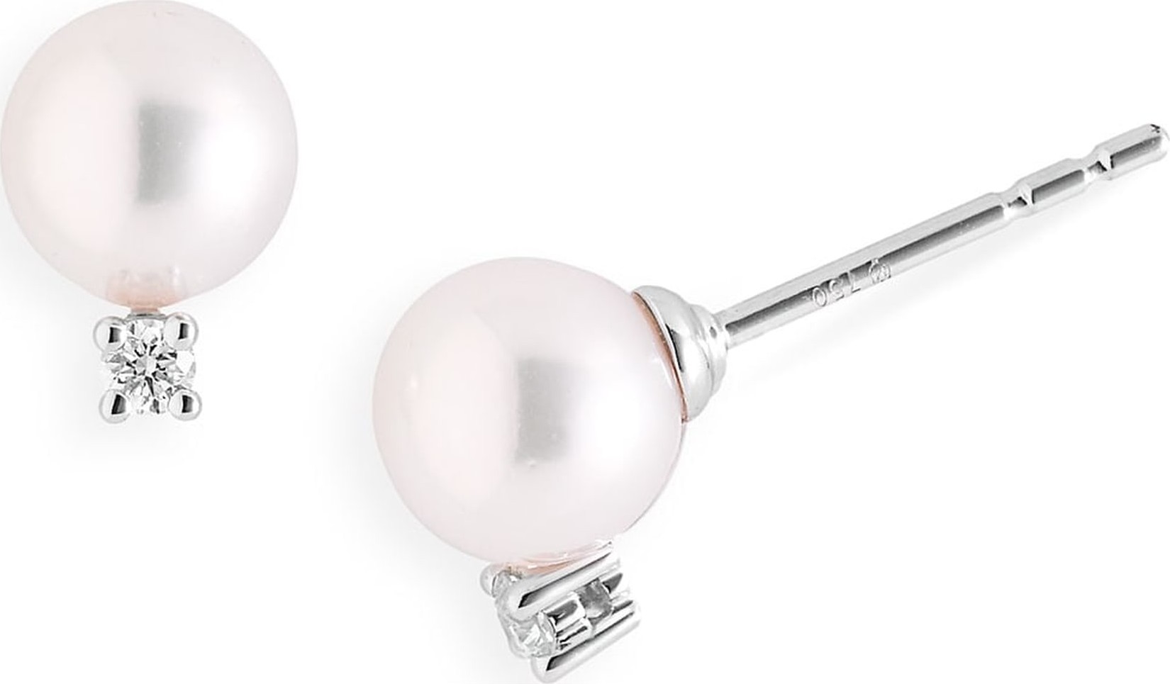 Mikimoto Akoya Pearl & Diamond Stud Earrings