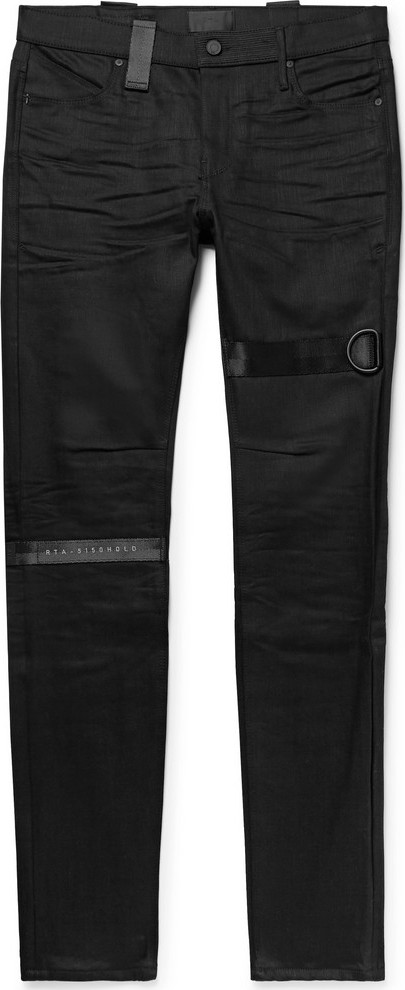 RtA Skinny-Fit Webbing-Trimmed Denim Jeans