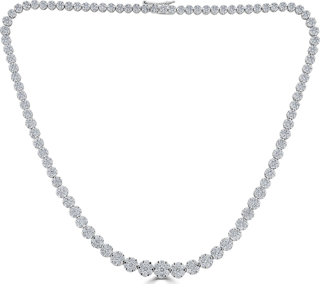 ZYDO 18k Mosaic Graduating Diamond Necklace
