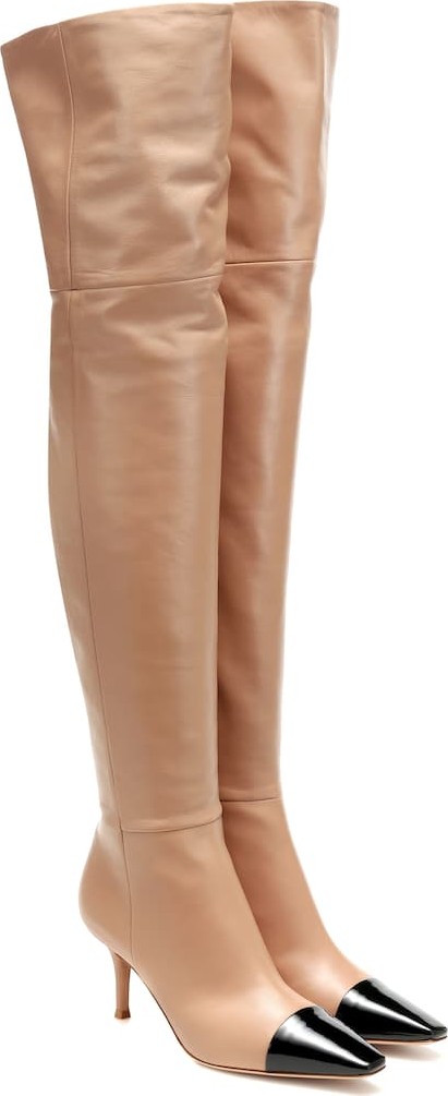 Gianvito Rossi Leather over-the-knee boots