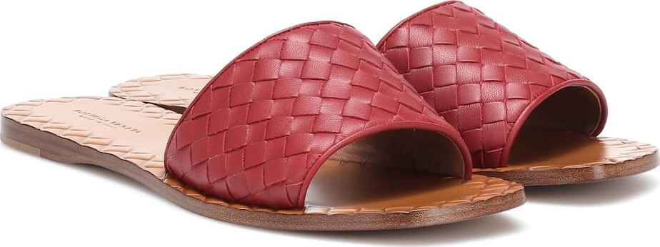Bottega Veneta Ravello intrecciato leather slides