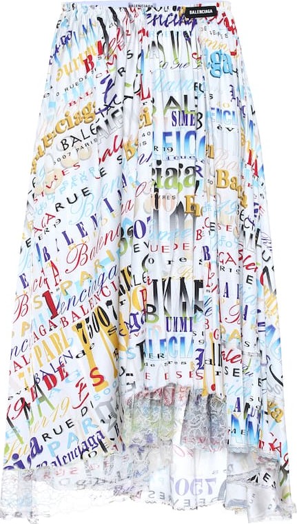 Balenciaga Printed jersey midi skirt