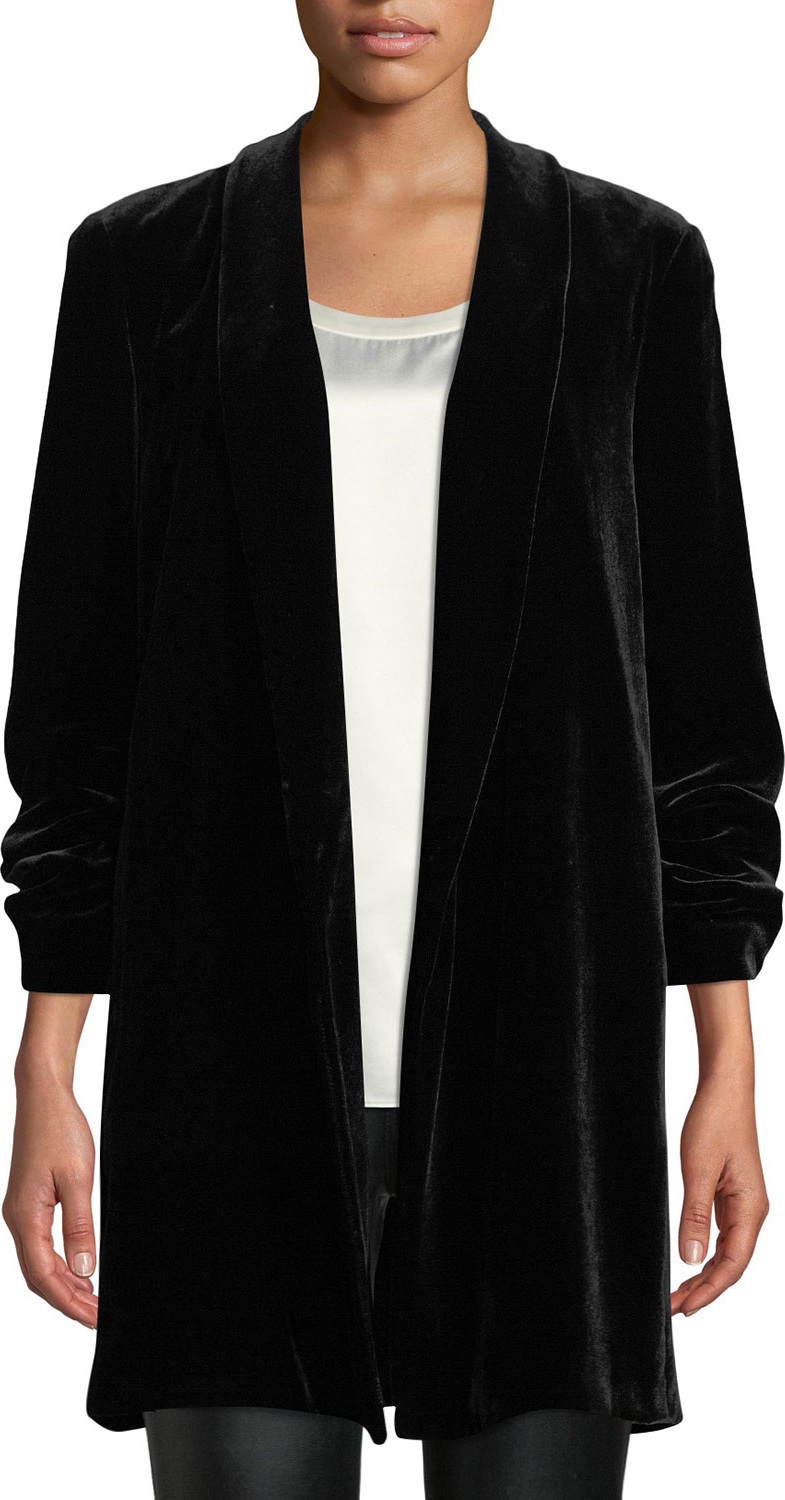 Lafayette 148 New York Cecily Open-Front Velvet Jacket