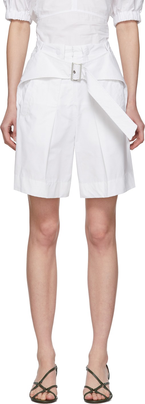 3.1 Phillip Lim White Belted Utility Shorts