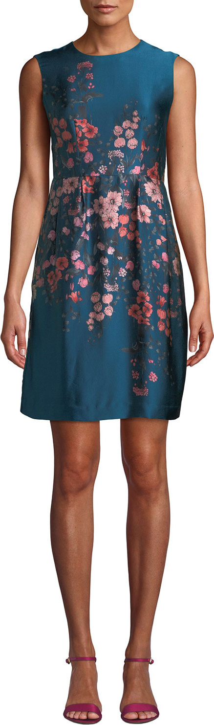 Nanette Lepore Glasgow Silk Dress w/ Flowers