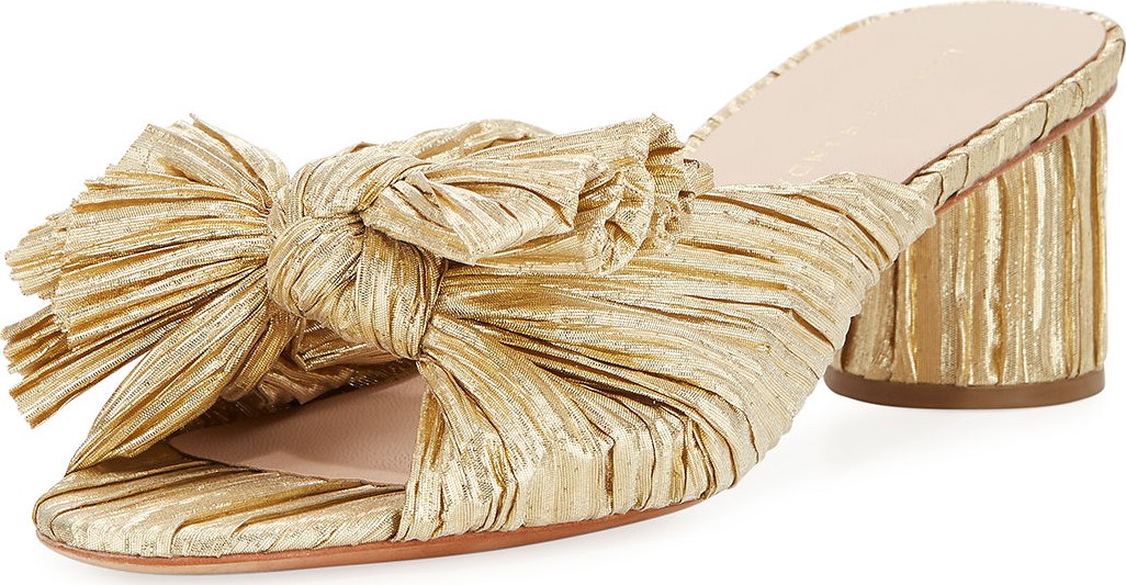 Loeffler Randall Emilia Pleated Knot Slide Sandals