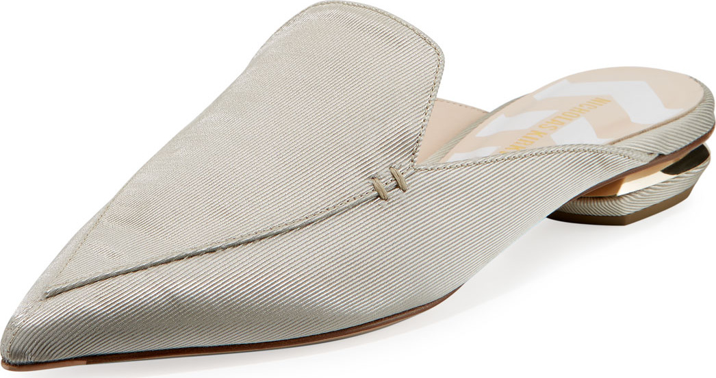 Nicholas Kirkwood Beya Grosgrain Loafer Mule, Taupe