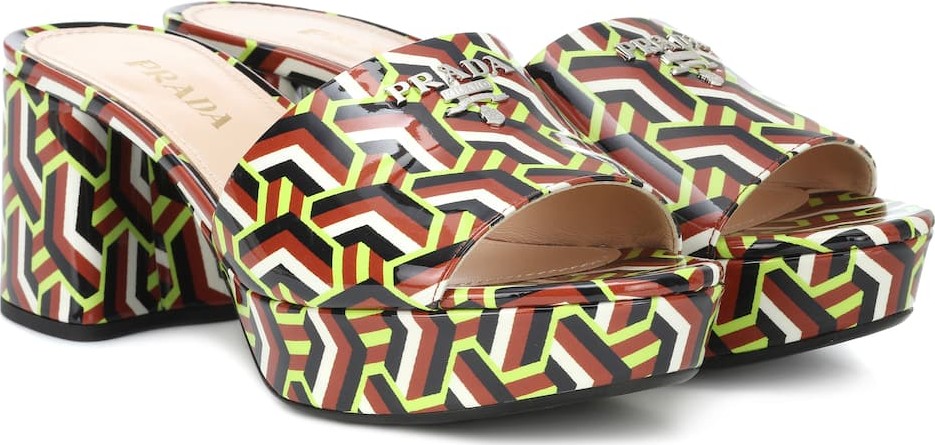 Prada Logo leather sandals