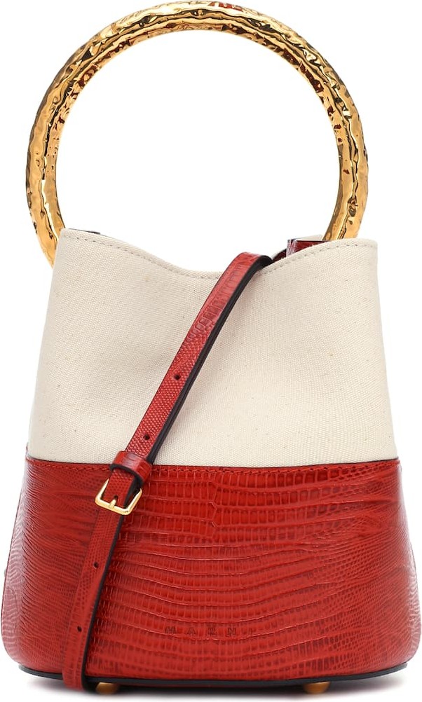 Marni Pannier Small embossed bucket bag