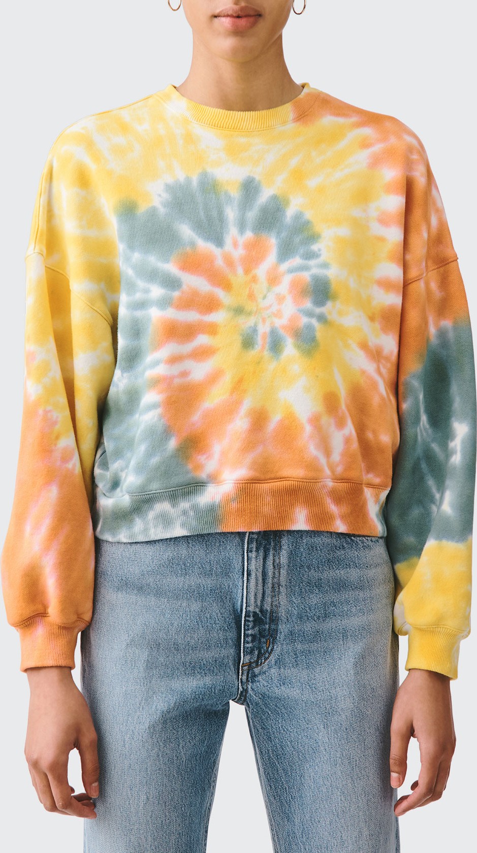 Agolde Balloon-Sleeve Tie-Dye Sweatshirt