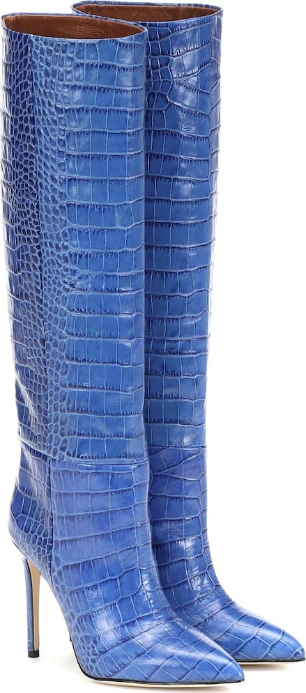 Paris Texas Croc-effect leather boots
