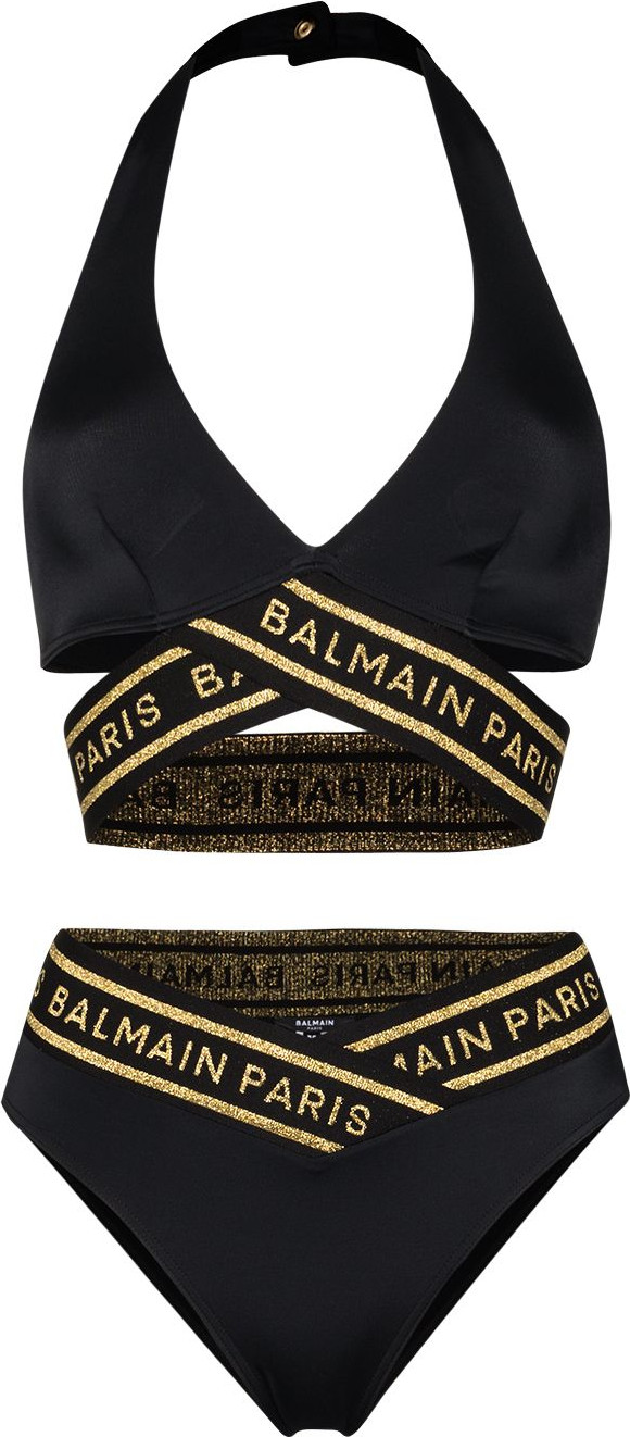 Balmain - Halterneck logo bikini set 
