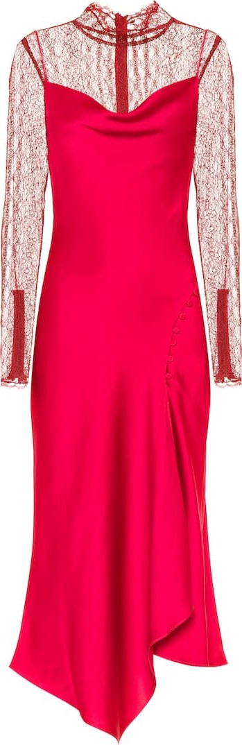 Jonathan Simkhai Satin and lace midi dress