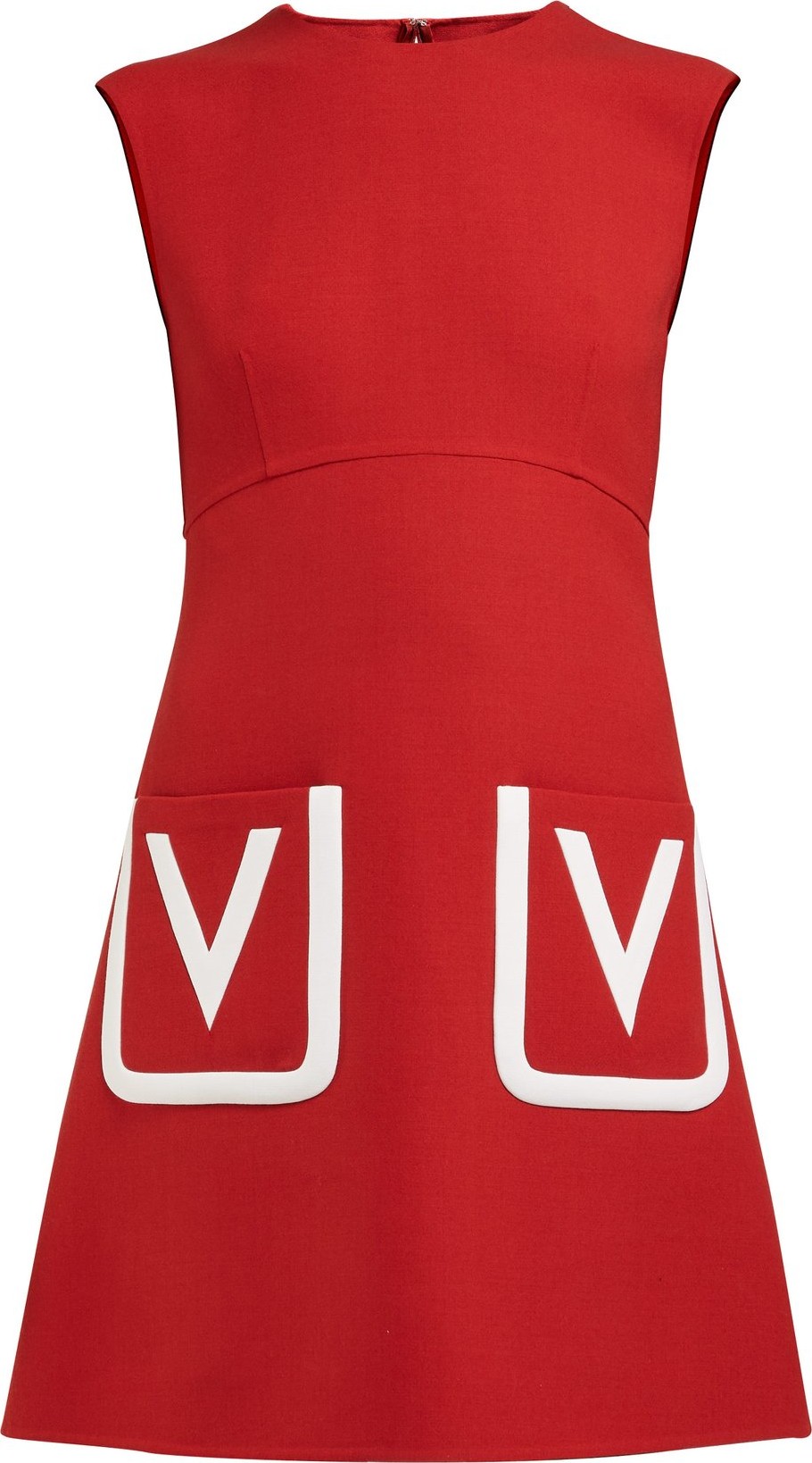 Valentino V-pocket wool-crepe mini dress