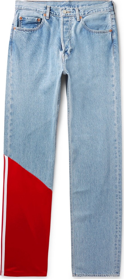 Vetements + Levi's Tech Jersey-Panelled Denim Jeans