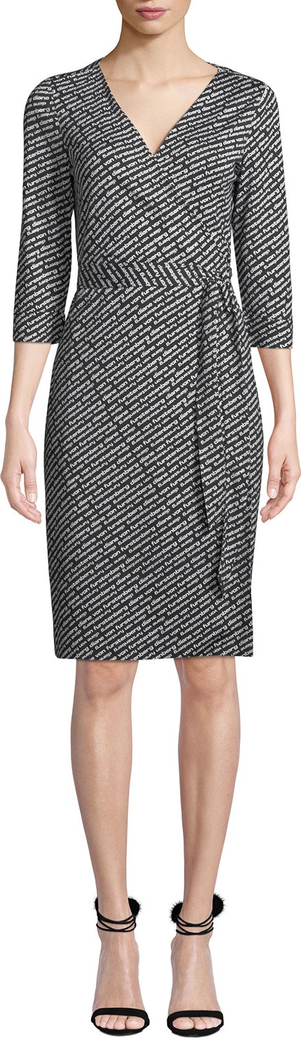 DIANE von FURSTENBERG Julian Silk Jersey Logo Wrap Dress