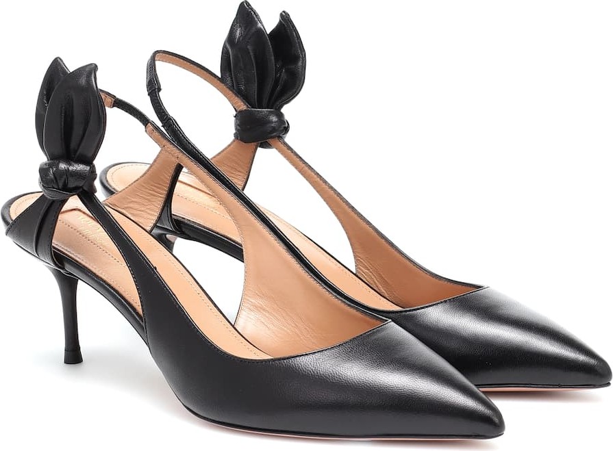 Aquazzura Drew 60 leather slingback pumps