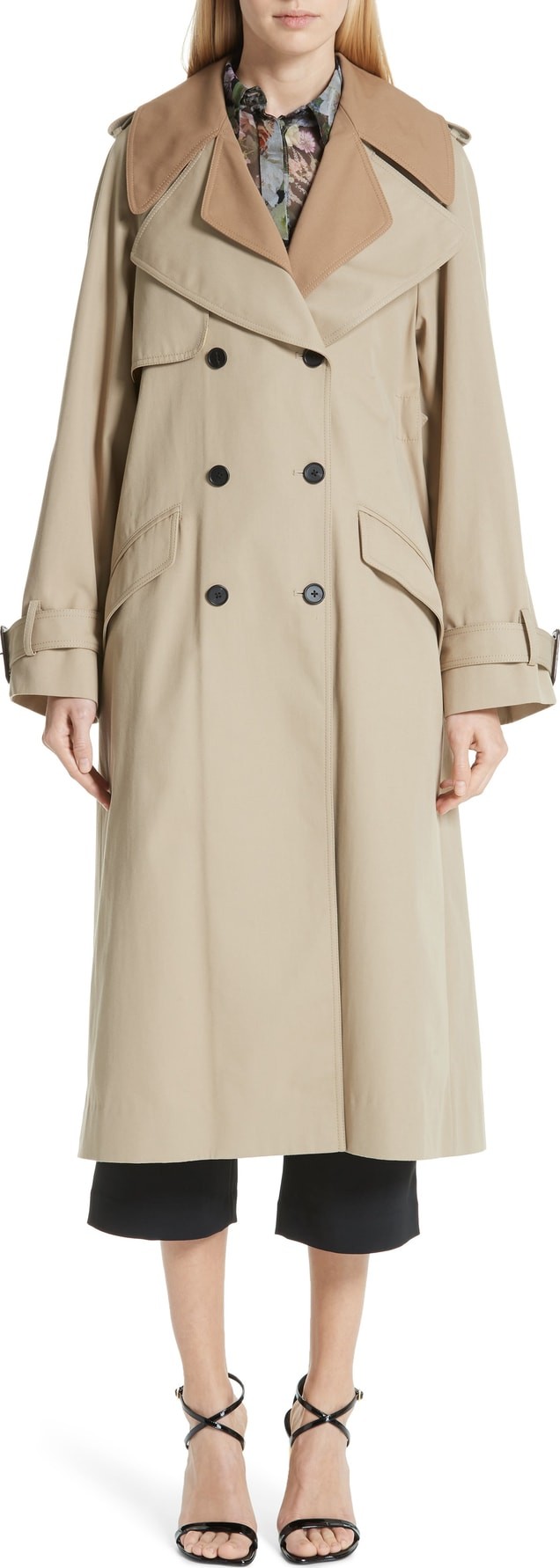 Adam Lippes Trench Coat with Vest & Removable Fringe
