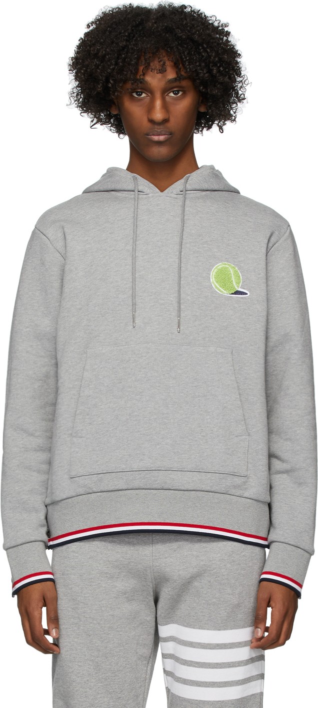 Thom Browne Grey Basketball Icon Hoodie