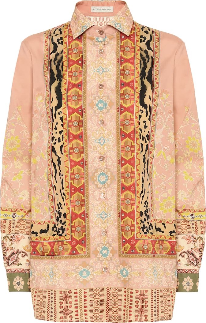 Etro Printed cotton-blend shirt
