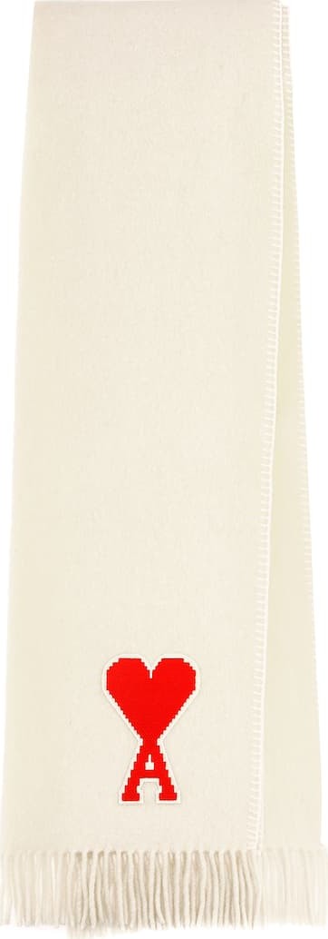 AMI Heart appliqué wool scarf