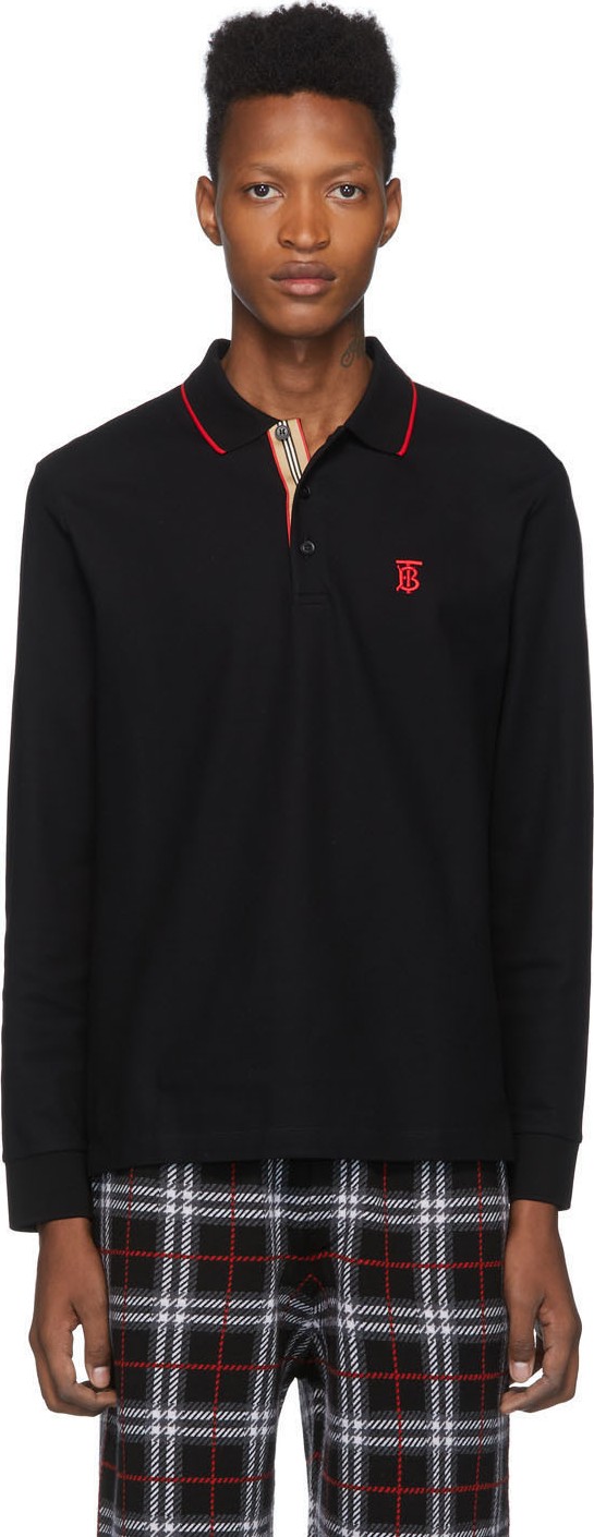Burberry London England Black Monogram Walton Polo