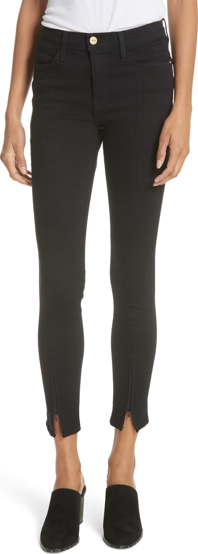 FRAME DENIM Le High Split Hem Skinny Jeans