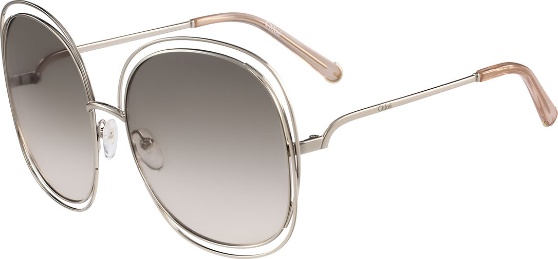 Chloe Carlina Trimmed Round Sunglasses