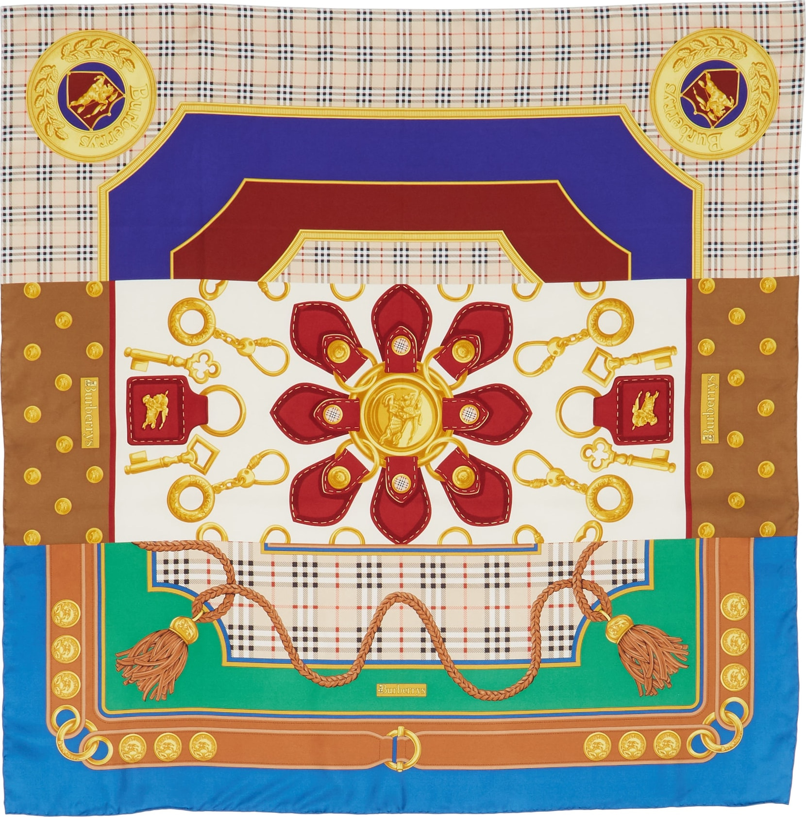 Burberry London England Archive Print Silk Square Scarf