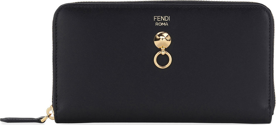 Fendi By The Way Zip-Around Napa Leather Wallet