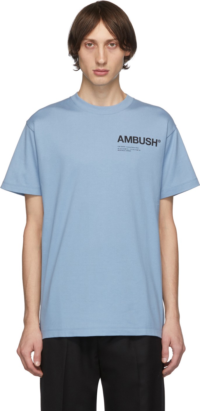 Ambush SSENSE Exclusive Blue Logo T-Shirt