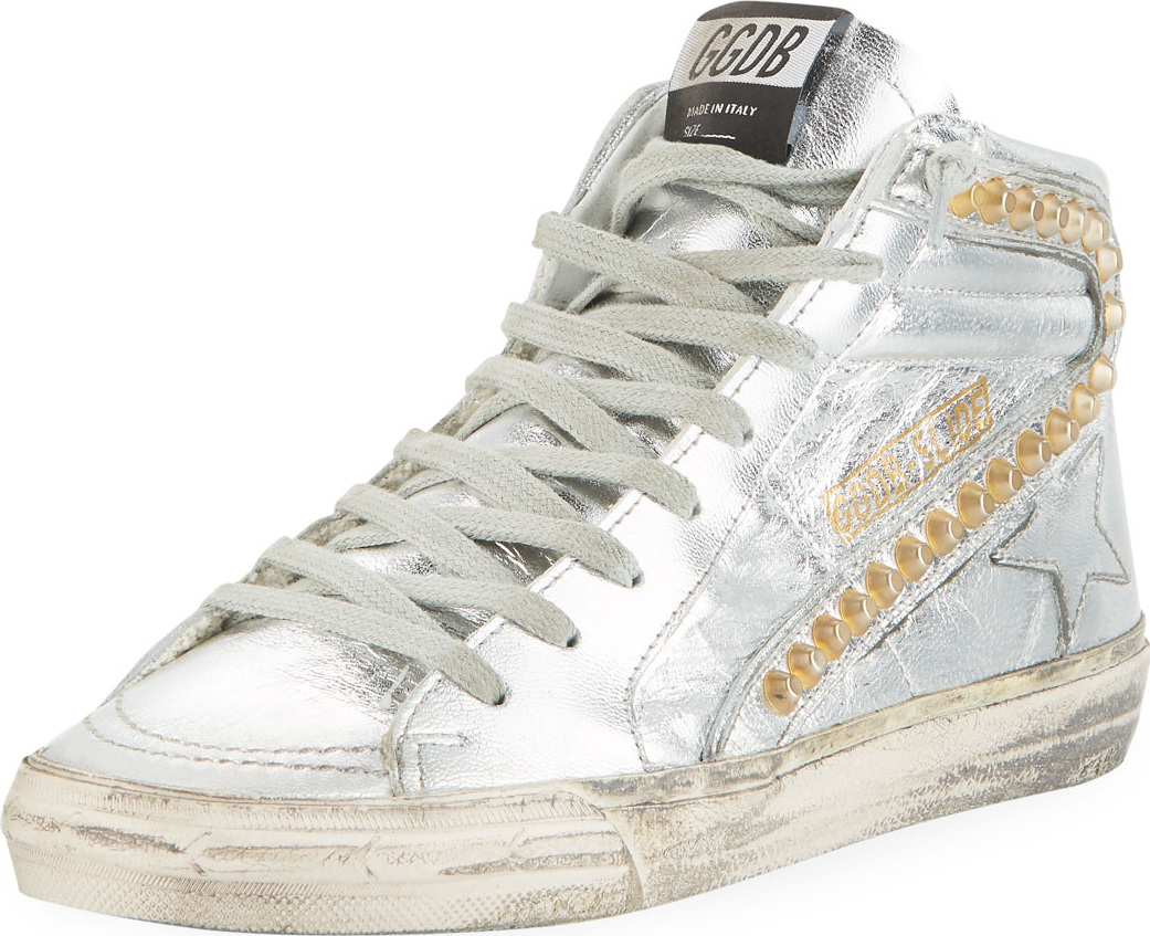 Golden Goose Deluxe Brand Slide Metallic High-Top Sneakers