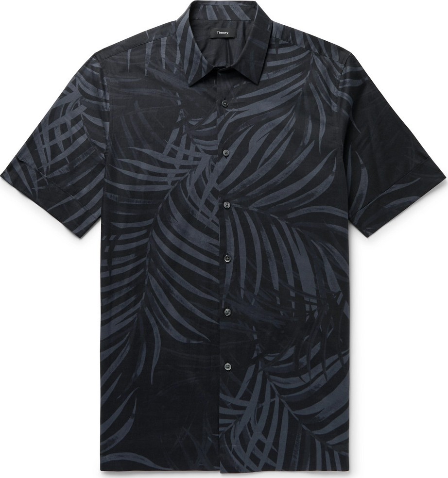 Theory Menlo Printed Cotton-Blend Shirt