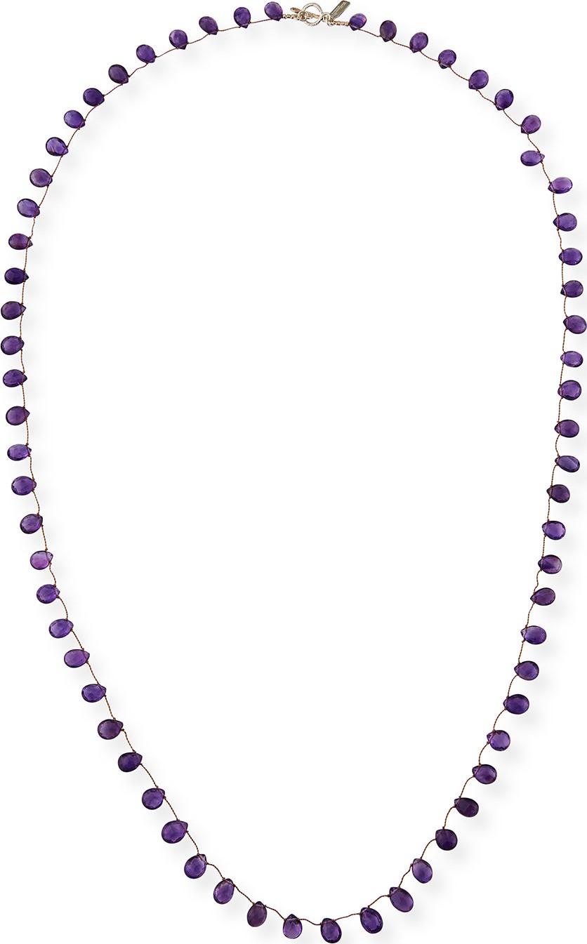 Margo Morrison Long Teardrop Stone Necklace, 36"L