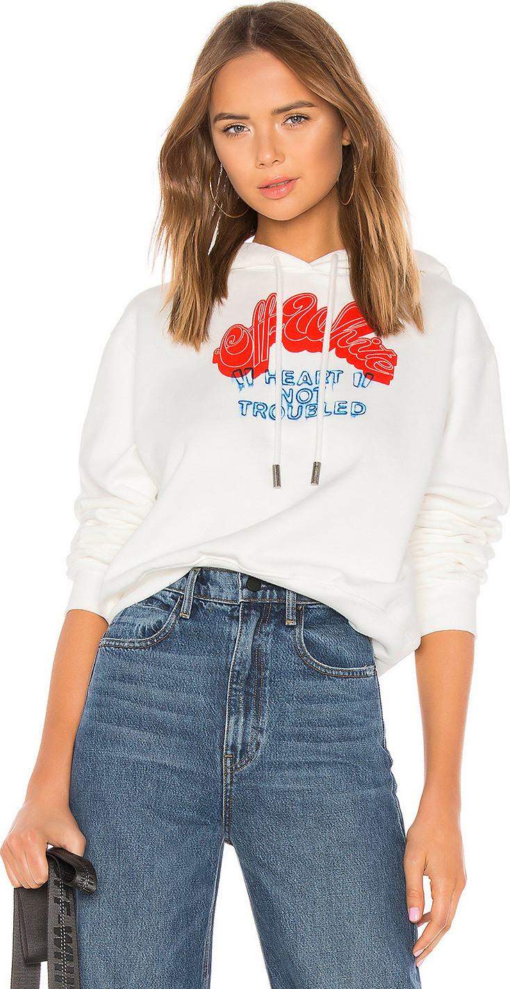 Off White Heart Not Troub Hoodie