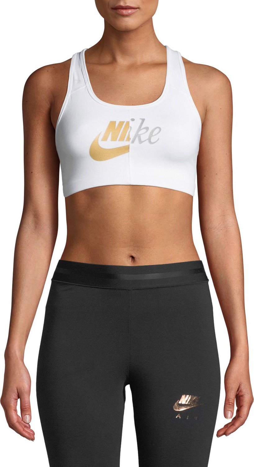 Nike Swoosh Metallic Logo Sports Bra