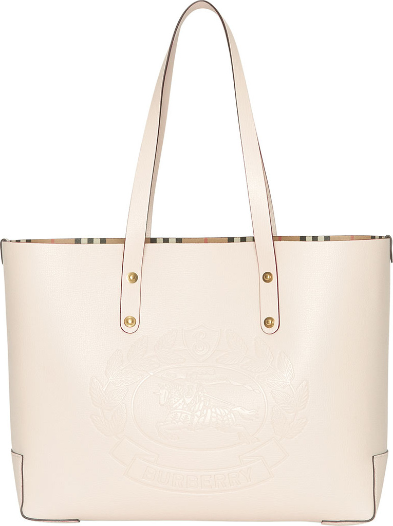 Burberry London England Crest Small Leather Tote Bag